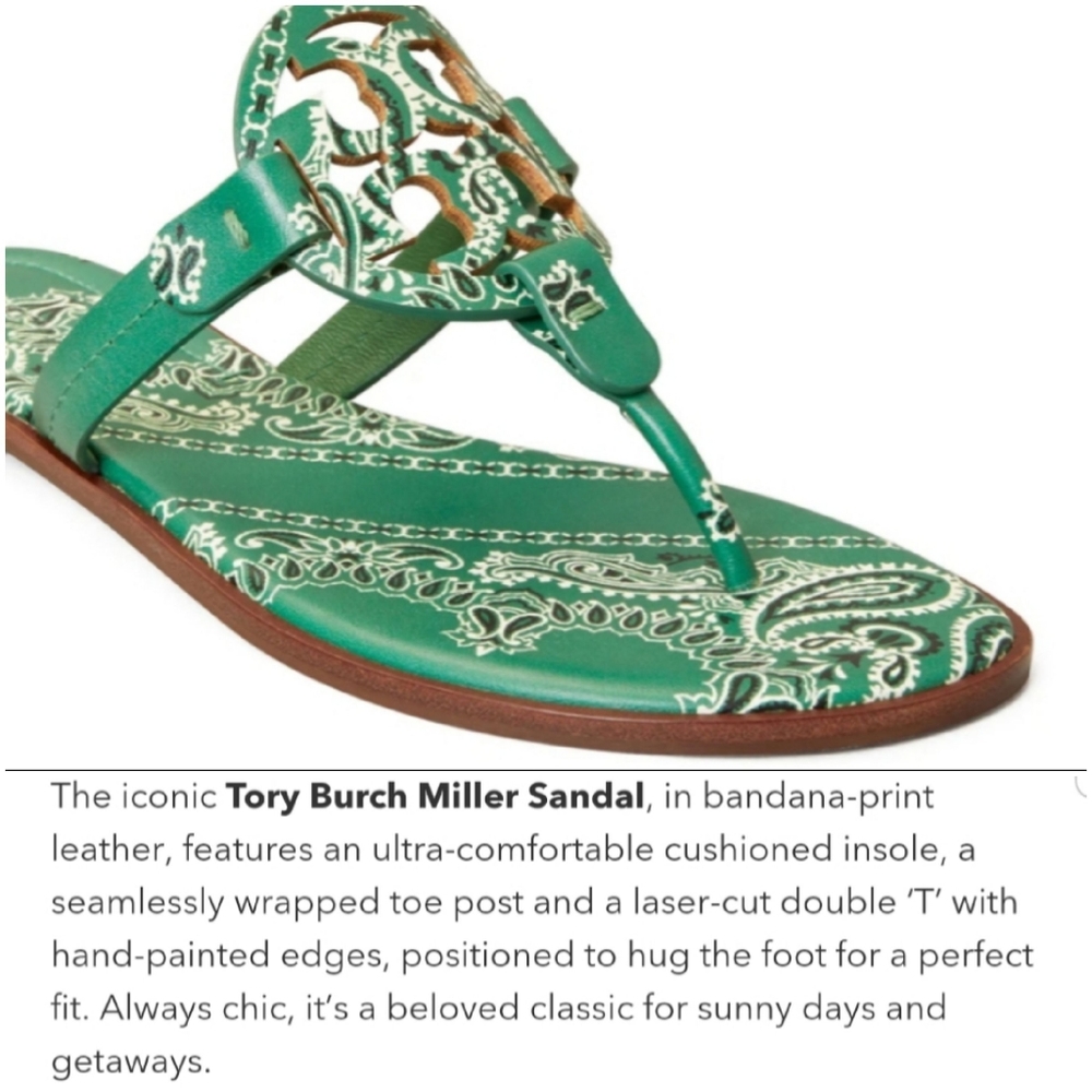 TORY BURCH AMERICANA BANDANA MILLER SANDALS